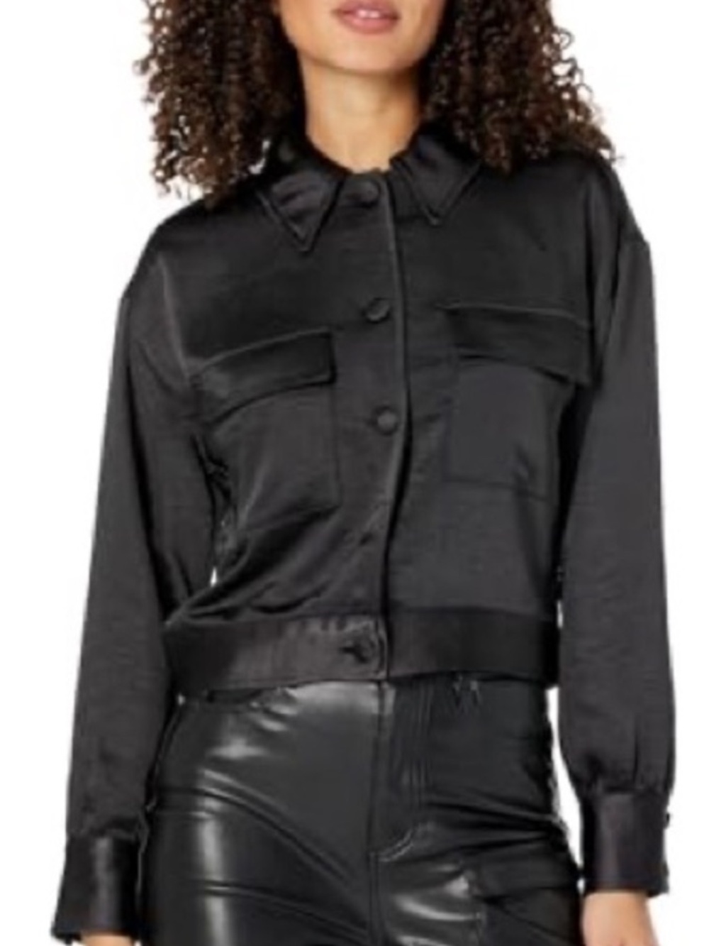 BCBGMaxAzria Black Satin Blazer